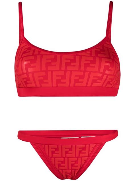 fendi red bikini|fendi high waisted bikini.